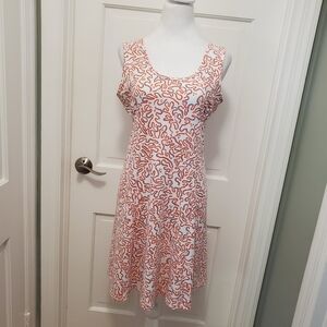 Mahi Gold Coral Print Sleeveless Dress Size Medium, Sundress, Travel, Resortwear